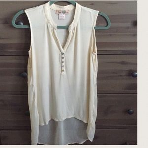 Anthropologie cream tank with flowy back